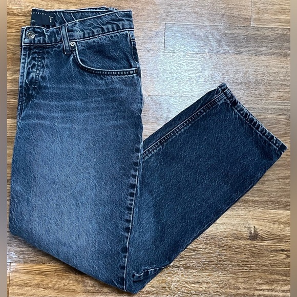 ASOS dark wash button fly petite straight cut denim jeans 28 waist - Picture 8 of 8